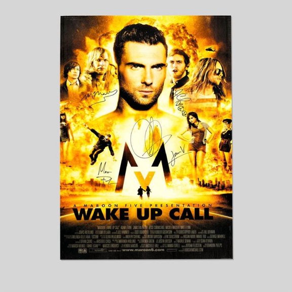 Maroon 5 Band Autographed Signed Wake Up Call Poster Size 24''x36'' - Postora