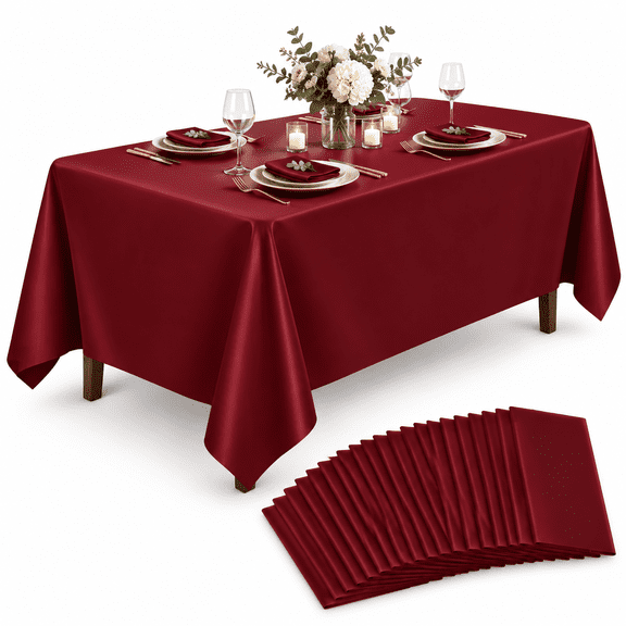 Maroon 54x108 IN 16 Pack Disposable Plastic Rectangle Tablecloth
