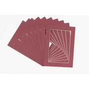 Maroon Acid Free 11x14 Picture Frame Mats with White Core Bevel Cut for 8x10 Pictures - Fits 11x14