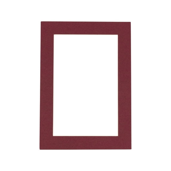 Maroon Acid Free 8x10 Picture Frame Mats with White Core Bevel Cut for 5x7 Pictures - Fits 8x10