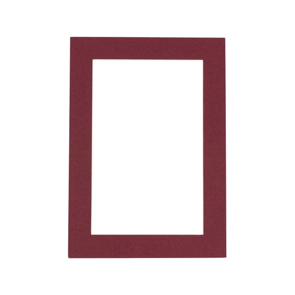 Maroon Acid Free 8x10 Picture Frame Mats with White Core Bevel Cut for 6x8 Pictures - Fits 8x10