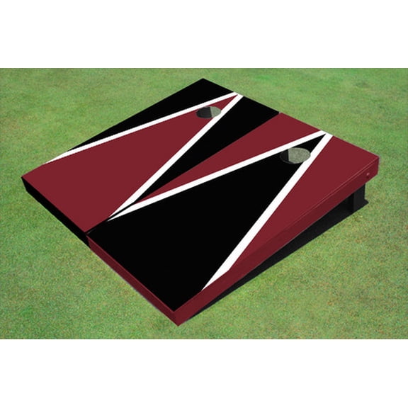 Maroon And Black Alternating Triangle Set