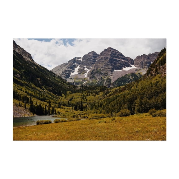 Maroon Bells - Colorado Photography Mountain Landscape Nature Scenic Autumn Wilderness Lake Unframed Wall Art Print 40 x 60 inches