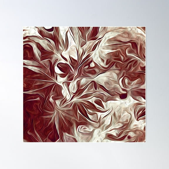 Maroon Botanicals Poster Wall Art, Modern Wall Decor For Living Room Bedroom, 24x36 UNFRAMED
