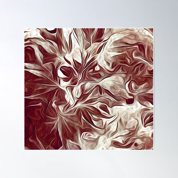 Maroon Botanicals Poster Wall Art Modern Wall Decor For Living Room Bedroom
