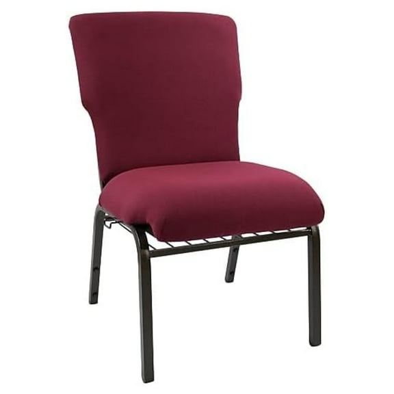 Maroon Church Chairs Stackable - 21 Inch Wide - Padded Church Seating - Fellowship Hall Chairs - Conference Room Chairs