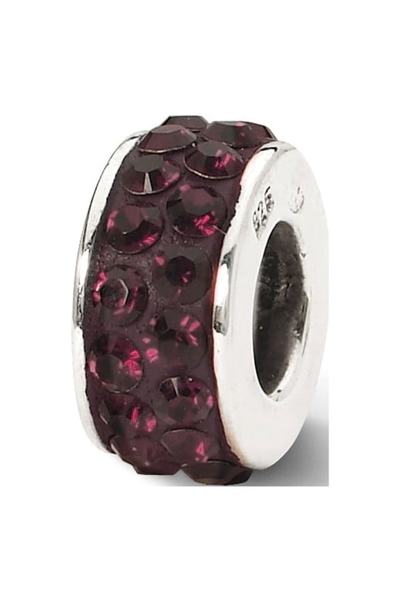 Maroon Crystals from Swarovski Charm 2 Row .925 Sterling Silver Reflection Beads