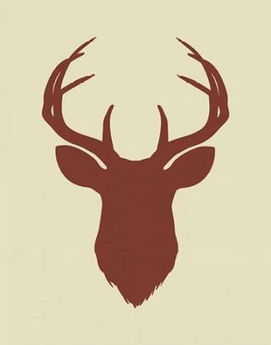 Maroon Deer Head Canvas Art - Tara Moss (22 x 28)