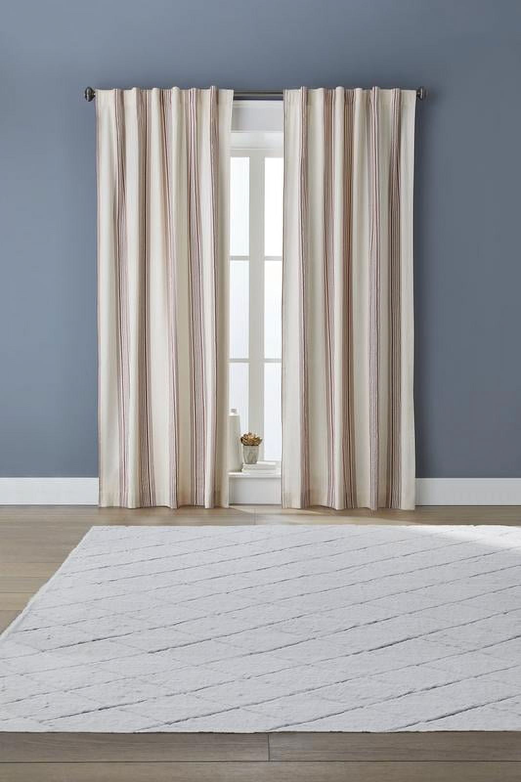 Maroon Farmhouse Stripe Light Filtering Curtain Panel, 50x95, 1 Pack