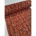 thumbnail image 1 of Maroon Floral Kantha Quilt: Handmade Cotton Bedspread Twin Size, 1 of 3