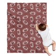 thumbnail image 1 of Maroon Footballs Pattern Blanket,Comfortable Soft Lamb Wool Throw Blanket,All Season,Warm Lightweight Blankets for Sofa Bed Couch Living Room Chair,30"x40", 1 of 4
