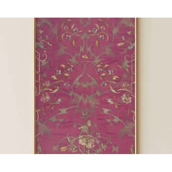 Maroon And Gold 18Th Century French Rococo Textile Poster Burgundy Silk With Metallic Thread Grandmillennial Antique Fabric Wall Art , Poster Print Only