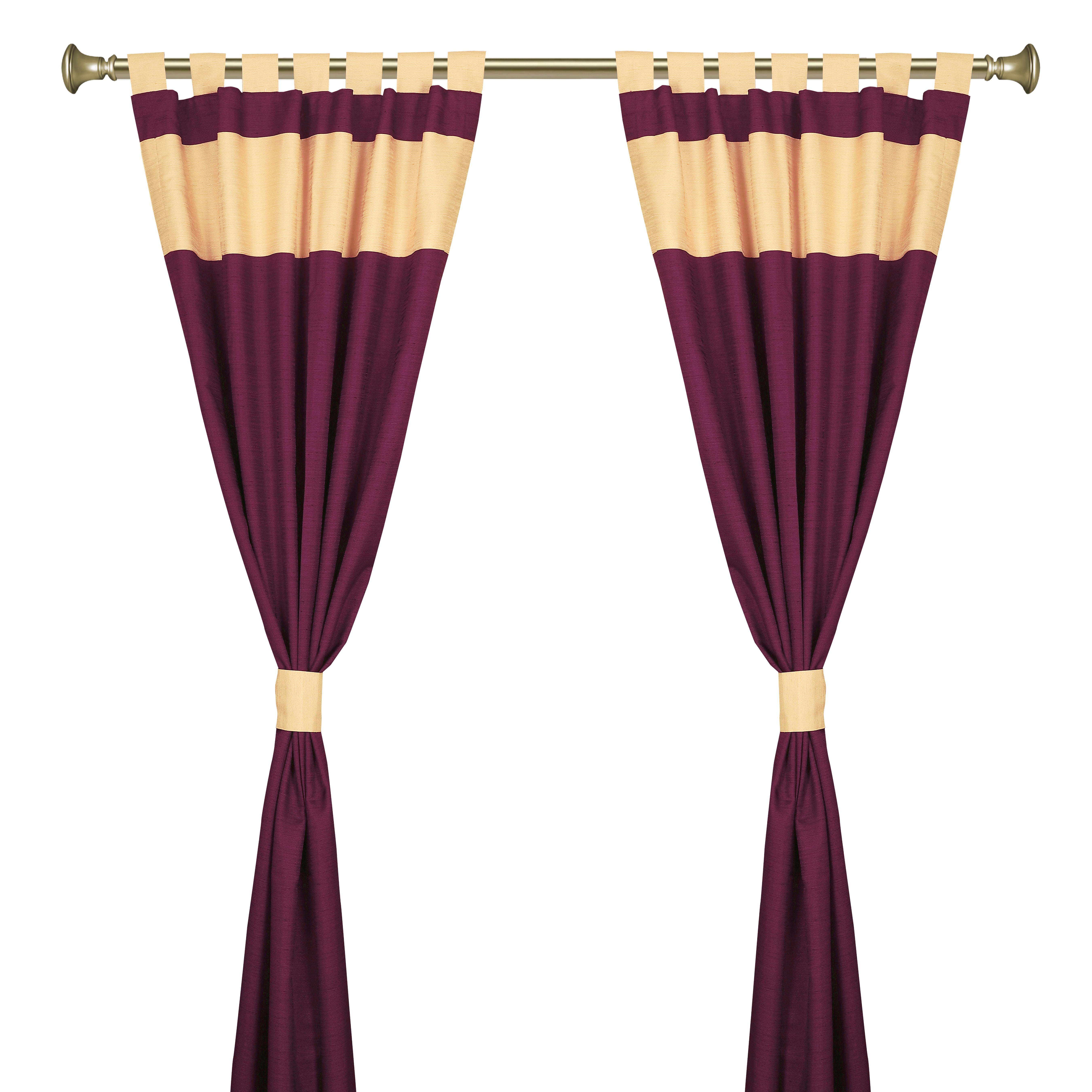 CHAMPAGNE GOLD CRUSHED VELVET & FAUX SILK CURTAINS EYELET RING TOP FULLY LINED