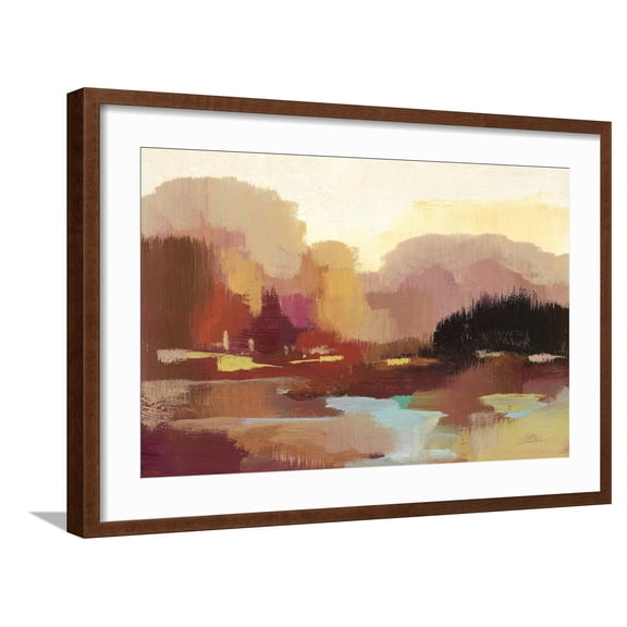 Art.com Maroon Landscape Crop Art Print by Silvia Vassileva, Brown Frame Wall Art, 29" x 21"