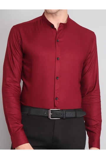 burgundy dress shirt walmart Bay Fashion Men's Classic Long Sleeve Solid Color Barrel Cuff Dress Shirt (Burgundy, 3XL 36/37), Size: 3XL (19-19 ) sleeve: 36/37, Red