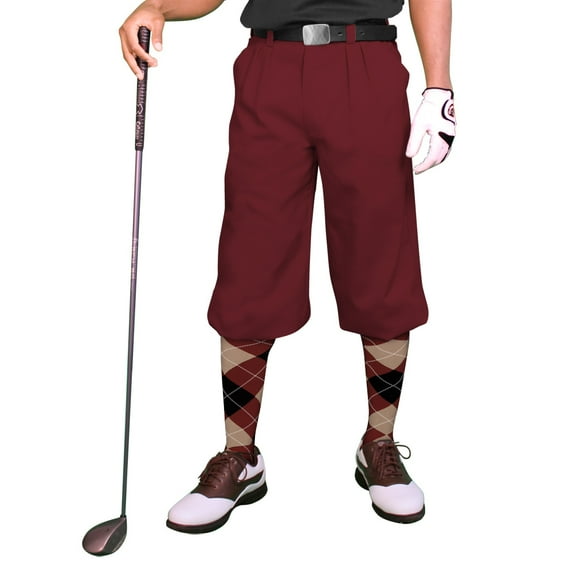 Maroon Microfiber Golf Knickers ( Plus Fours) for Men - 26"