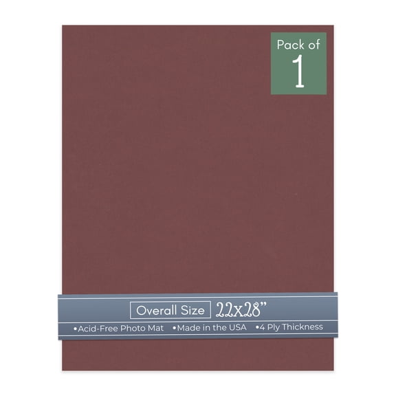 Maroon Red 22x28 Uncut Art Mat Board - No Opening - 1 Mat