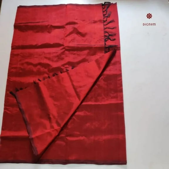 Maroon Red Handwoven Silk Cotton Saree