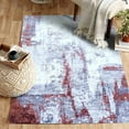 thumbnail image 1 of Maroon Red Silver Multicolor Abstract Soft Fluffy Cozy Comfortable Print Design Area Rug/ Carpet, 1 of 2