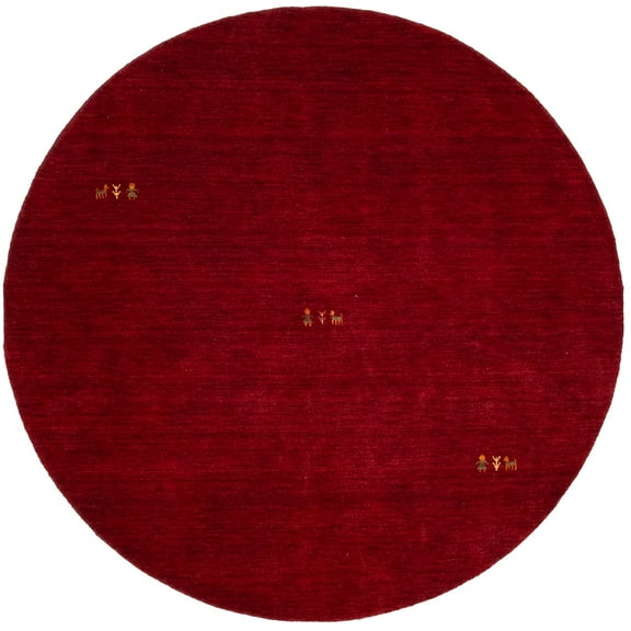 Magic Rugs Maroon-Red Tribal Gabbeh Modern Round Rug, 6' x 6'