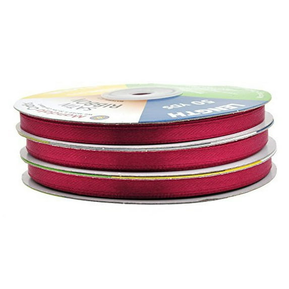 Maroon Satin Ribbon 1/4 Inch 150 Yards for Gift Wrapping, Weddings, Hair, Dresses, Blanket Edging, Crafts, Bows, Ornaments; by Mandala Crafts