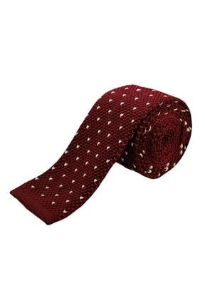 Maroon, Small Heart Dotted Men's Knit Tie