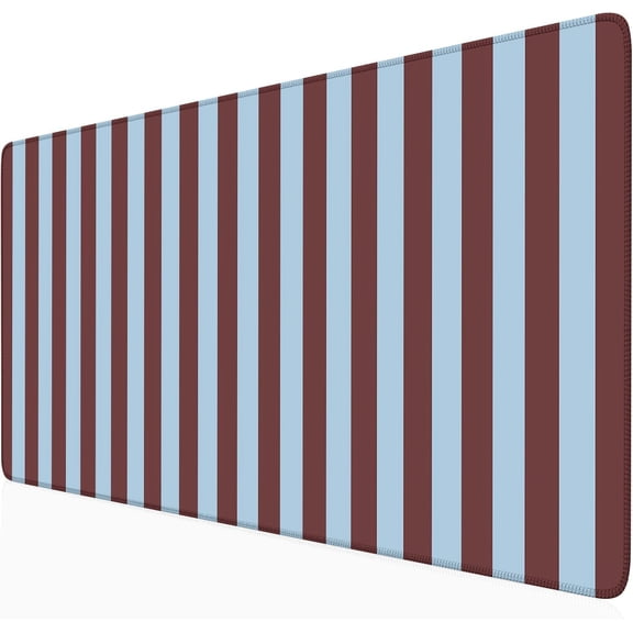 Maroon Striped Desk Mat Cute Pastel XXL Large Gaming Mouse Pad Desk Pad Kawaii Cozy Aesthetic Keyboard Laptop Computer Mat Home Office Decor for Women