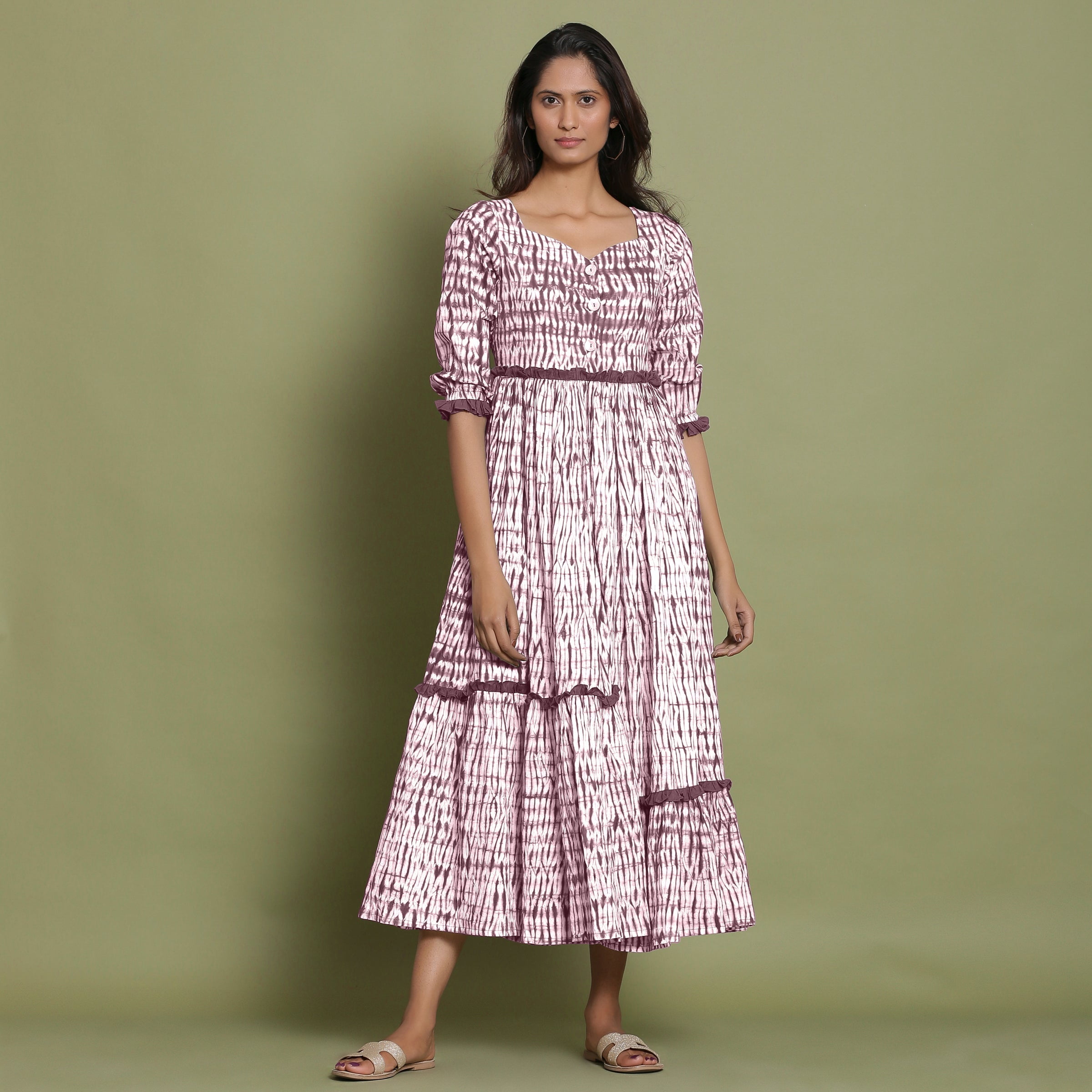 Maroon Sweetheart Neck Strappy Tiered Women's Plus Size Maxi Dress