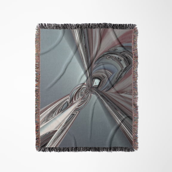 Maroon Twist Shades Of Maroon And Gray Twisted Metals Reflecting , Woven Blanket