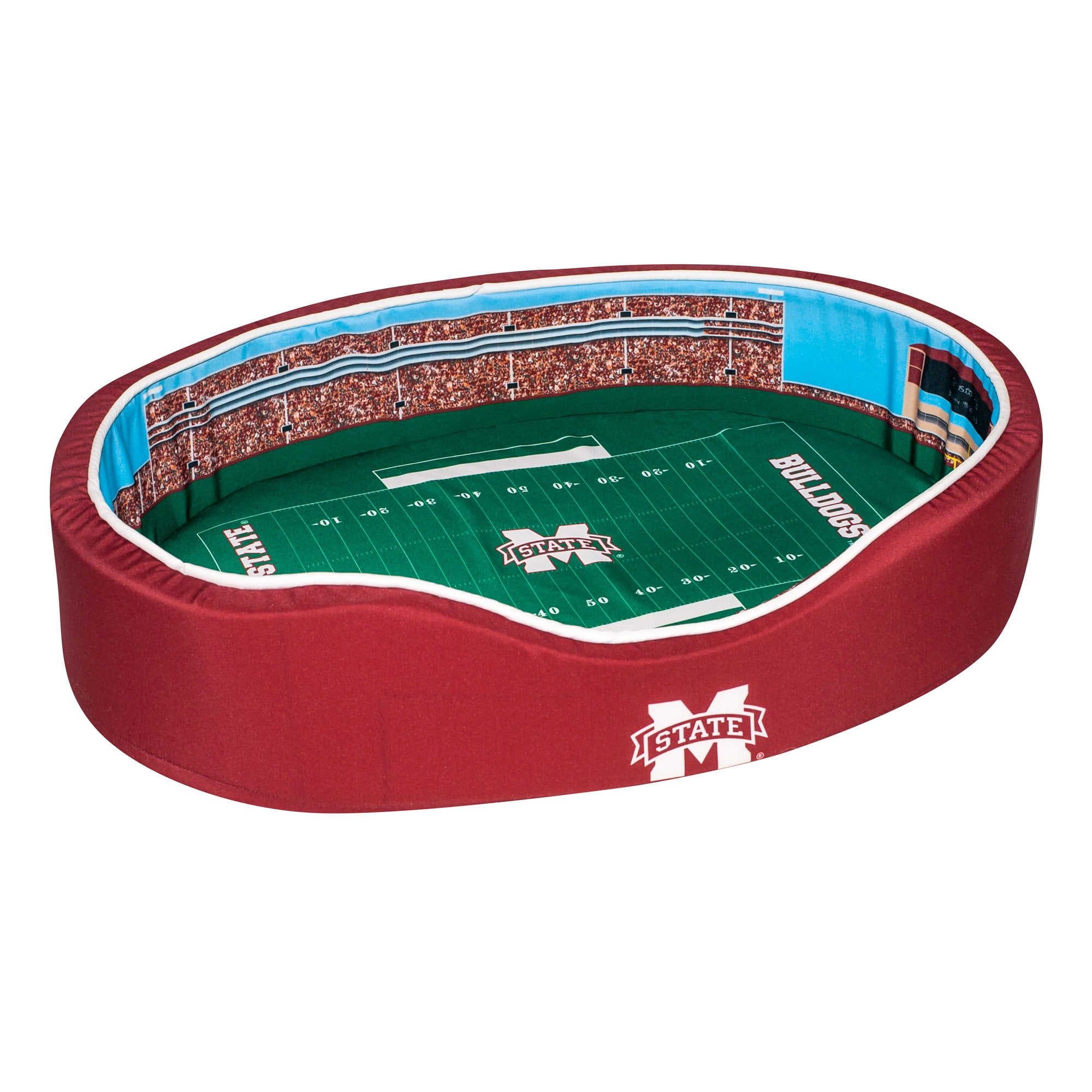 Maroon/White Mississippi State Bulldogs 34'' x 22'' x 7'' Medium Stadium Oval Dog Bed