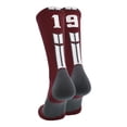 thumbnail image 1 of Maroon/White Player Id Crew Number Socks (#19, Small), 1 of 2