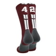 thumbnail image 1 of Maroon/White Player Id Crew Number Socks (#42, Large), 1 of 2