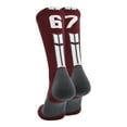 thumbnail image 1 of Maroon/White Player Id Crew Number Socks (#67, Medium), 1 of 2