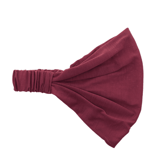 Motique Accessories Maroon Wide Cotton Head Band Solid Boho Yoga Style Soft Hairband