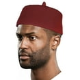 thumbnail image 1 of Maroon Wool Felt Igbo Cap African Fez Kufi Hat, 1 of 2