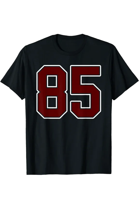 Maroon and White Number 85 Player Uniform #85 Fan T-Shirt