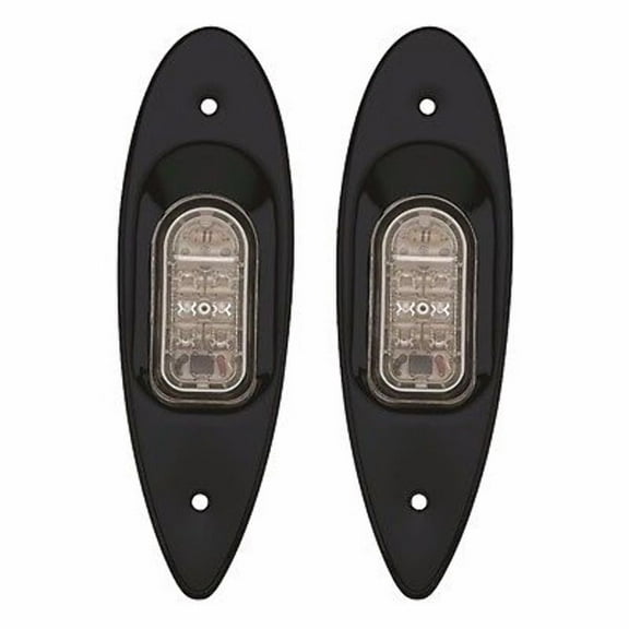 Marpac 7-6596 LED Light Navigation RED-GREEN Flush Mount Side Boat BLACK Mate