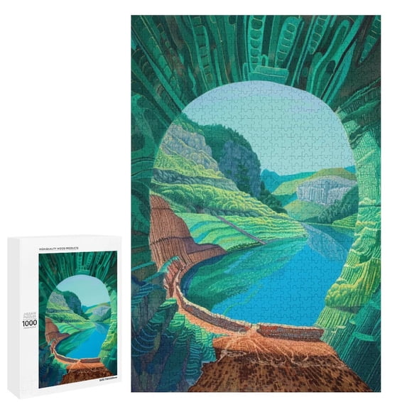 Marpieviii Puzzles for Adults 1000 Pieces Cave Home Decor Unique Wooden Jigsaw Puzzles for Adults B