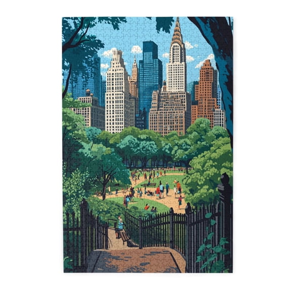 Marpieviii Puzzles for Adults 1000 Pieces City Corner Wall Art Modern Home Decor Unique Wooden Jigsaw Puzzles for Adults Gift
