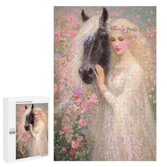 Marpieviii Puzzles for Adults 1000 Pieces Elves and Fairies in the Forest Home Decor Unique Wooden Jigsaw Puzzles for Adults