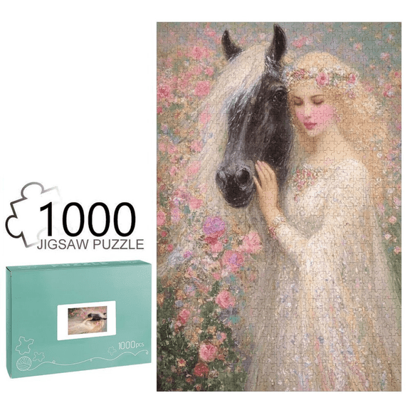 Marpieviii Puzzles for Adults 1000 Pieces Elves and Fairies in the Forest Home Decor Unique Wooden Jigsaw Puzzles for Adults