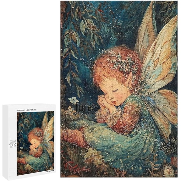 Marpieviii Puzzles for Adults 1000 Pieces Forest Elf Wall Art Modern Home Decor Unique Wooden Jigsaw Puzzles for Adults