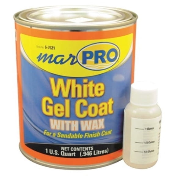Marpro Gel Coat White NO Wax QUART Boat Fiberglass 6-7625 Repair
