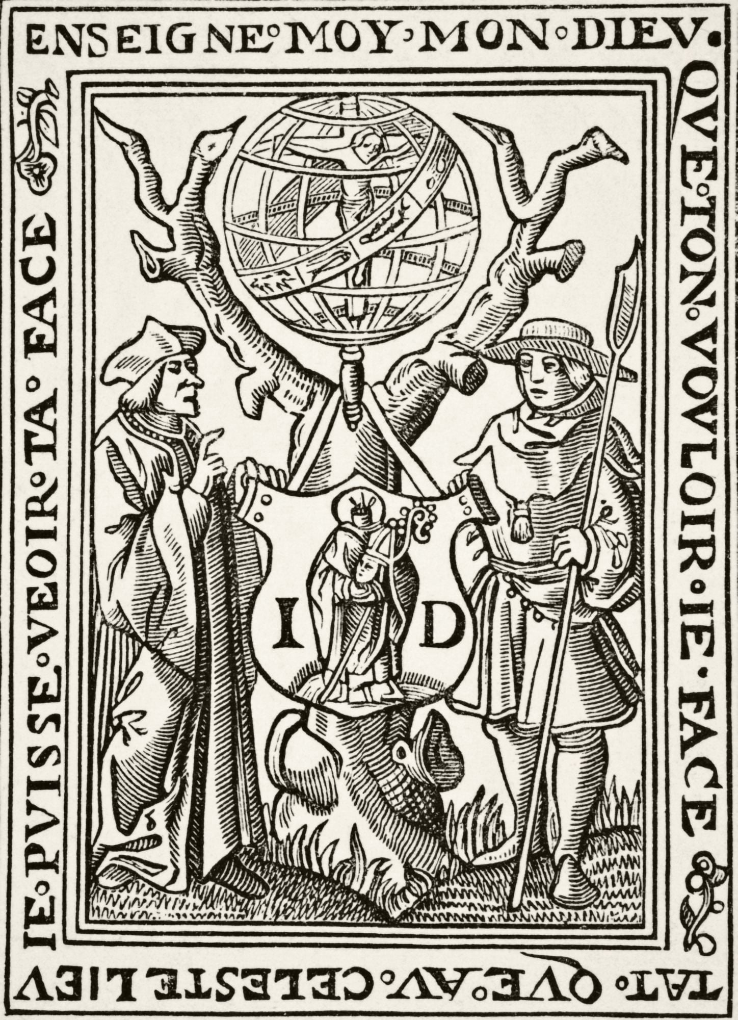 The Marque Of Jehan St Denis Parisien Bookseller From Science And Literature In The Middle Ages By Paul Lacroix Published London 1878 Canvas Art - Ken Welsh Design Pics (12 x 17)