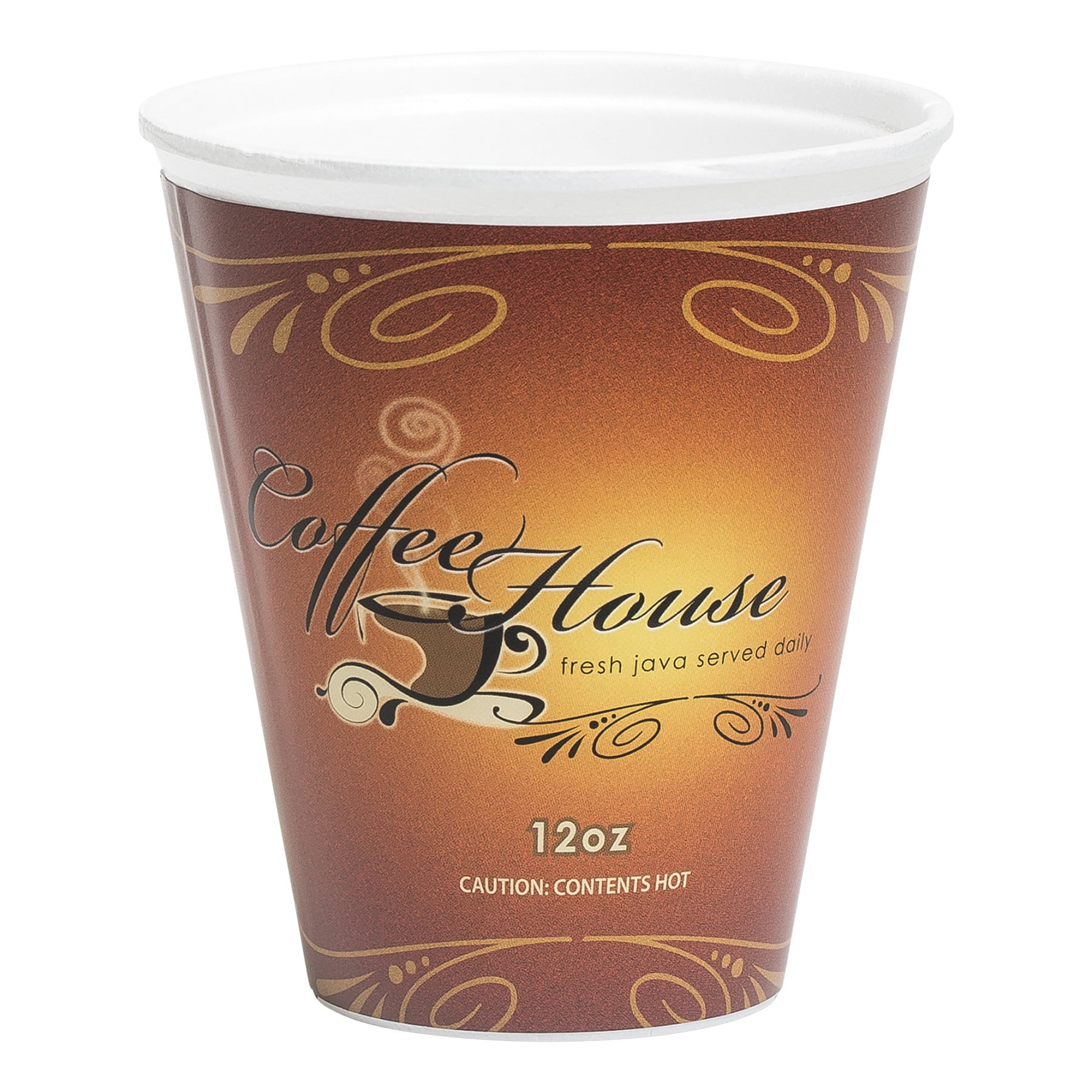 Marquee Coffee House Maroon 12 oz. Paper Wrapped Foam Cups, 1000 count ...