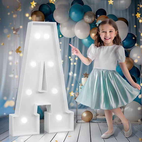 Marquee Letters 3 Feet Tall, Cool White Light Up Letters A, Large Marquee Letter for Birthday Anniversary Graduation Party Decoration, Marry Me Light Up Letters for Wedding(DIY Kits)