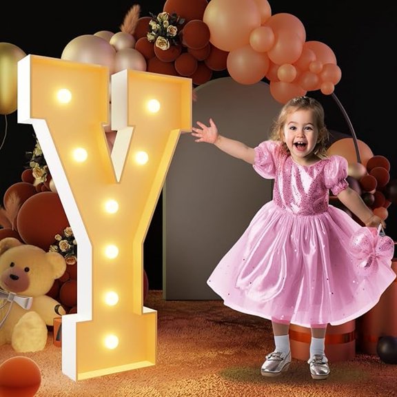 Marquee Light Up Letters, 3FT Marquee Letters for Birthday Baby Shower Wedding Decorations Light Up Letters for Engagement Party Decor, Large Marquee Letters for Party Decorations, Letter Y