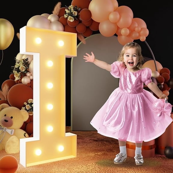 Marquee Light Up Letters, 3FT Marquee Letters for Birthday Baby Shower Wedding Decorations Light Up Letters for Engagement Party Decor, Large Marquee Letters for Party Decorations, Letter I