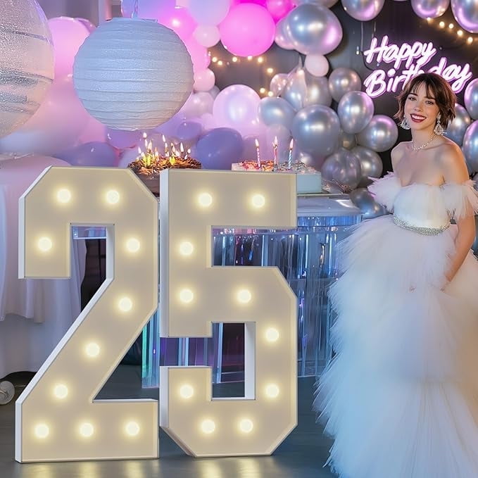 Marquee Numbers Birthday Large Decorations: 4ft Light Up Numbers ...