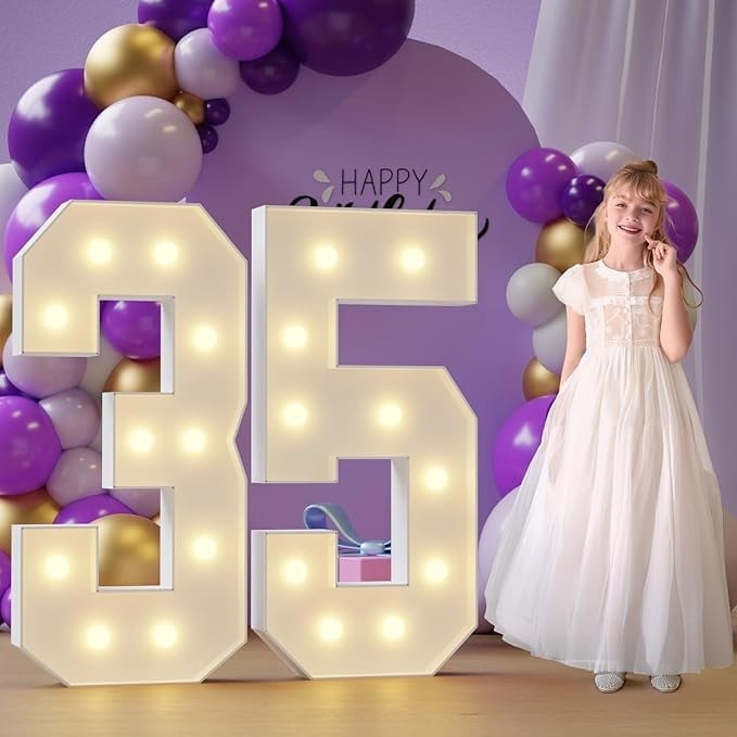 Marquee Numbers Birthday Large Decorations: 4ft Light Up Numbers ...